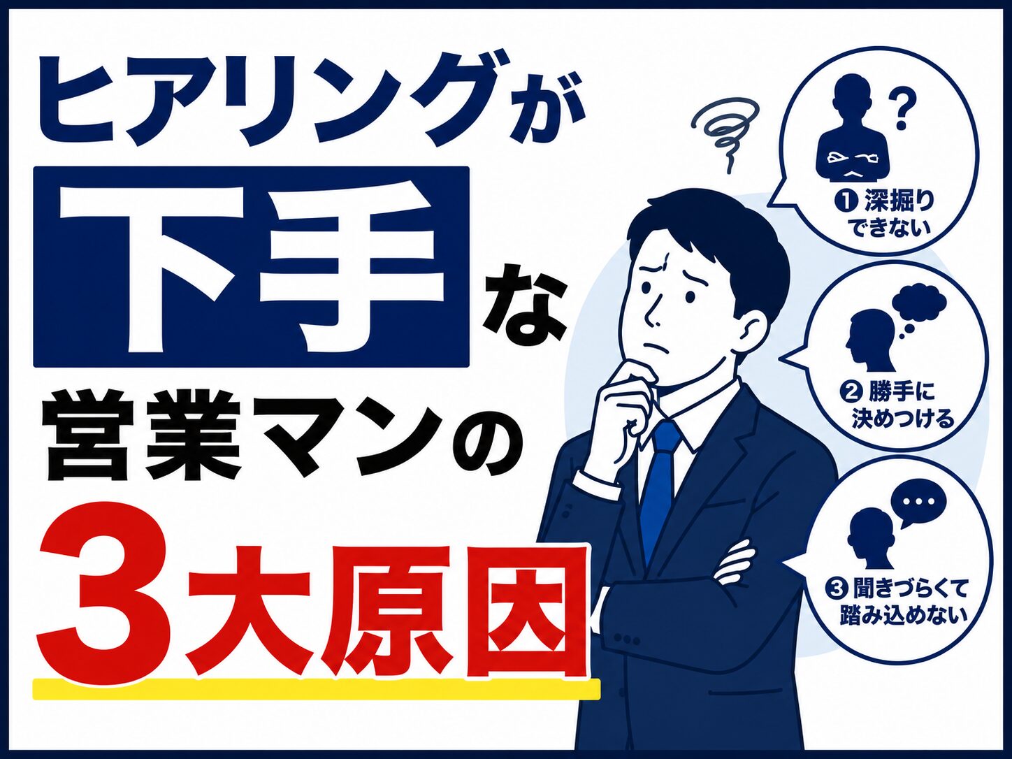 ヒアリングが下手な営業マンの3大原因【不動産売買仲介営業】